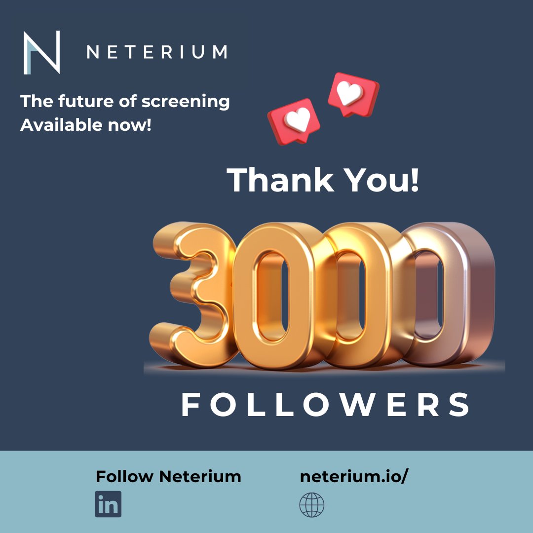 #ThankYou #Milestone🎉

We’re excited to share a big moment in @neterium's journey!  

We've hit 𝟑𝟎𝟎𝟎 𝐟𝐨𝐥𝐥𝐨𝐰𝐞𝐫𝐬 on our #LinkedIn page
👉linkedin.com/company/neteri…

🚀Follow us to stay informed through our #podcasts #WhitePapers, #webinars & #events

#FCC #GlobalLeader