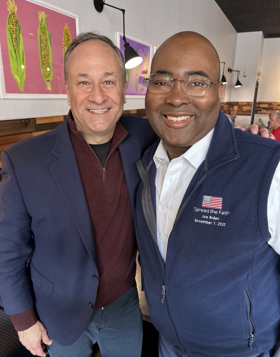 In politics you can accumulate many titles… one of my favorites is Hype Man for the Second Gentleman of the United States, my friend @DouglasEmhoff !