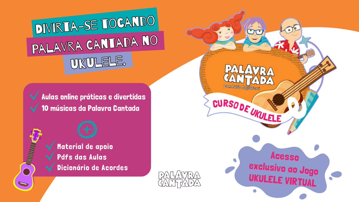 Vamos tocar ukulele juntos?!
O novo Curso de Ukulele da Palavra Cantada já está disponível. 
Venha conhecer! 
curso.palavracantada.com.br🥰🪕