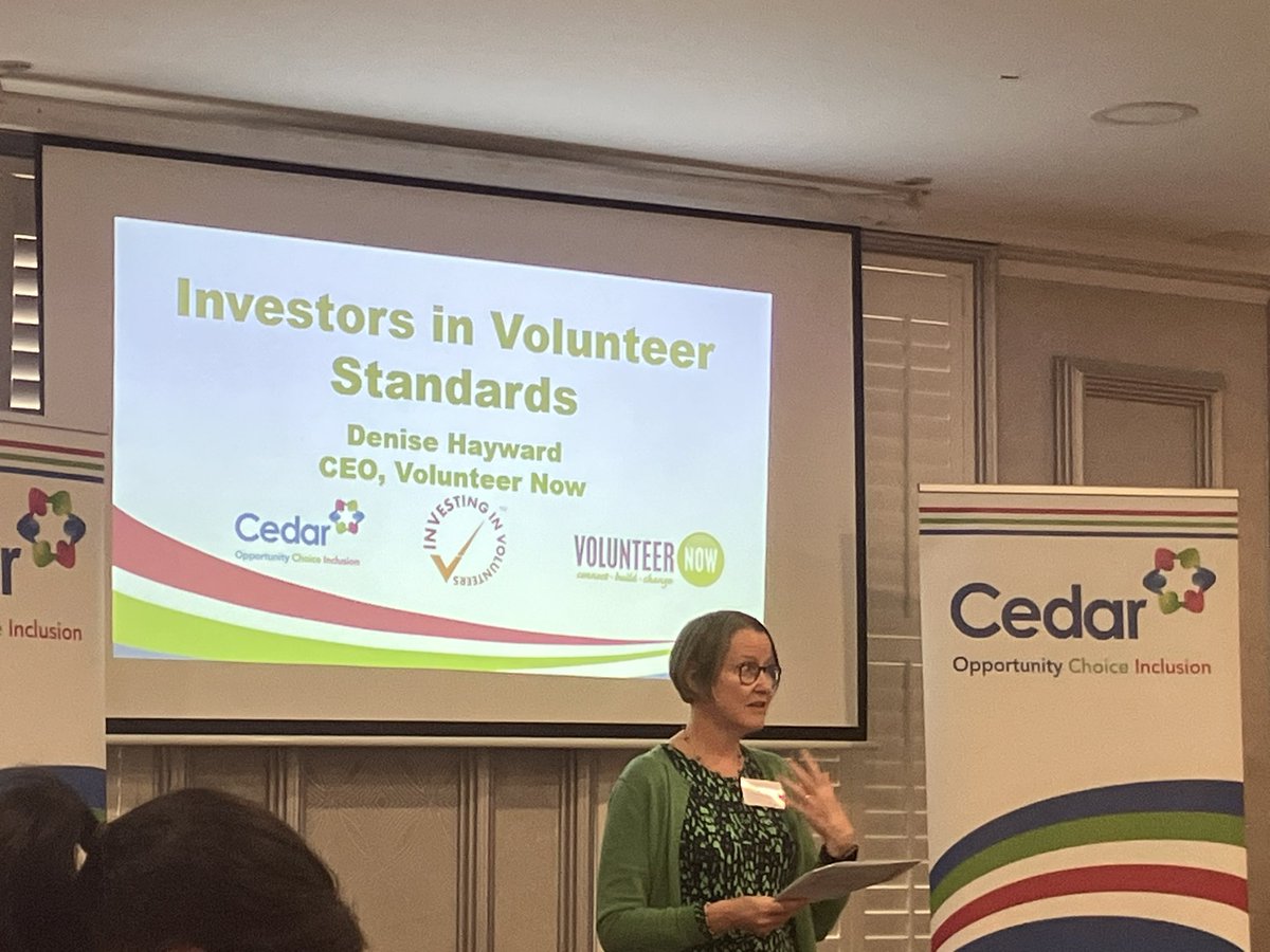 Lovely morning as @cedarfoundation was presented with the Investing in Volunteers standard #IIVUK from @VolunteerNow1 always an important standard for us to achieve and hold #inclusion