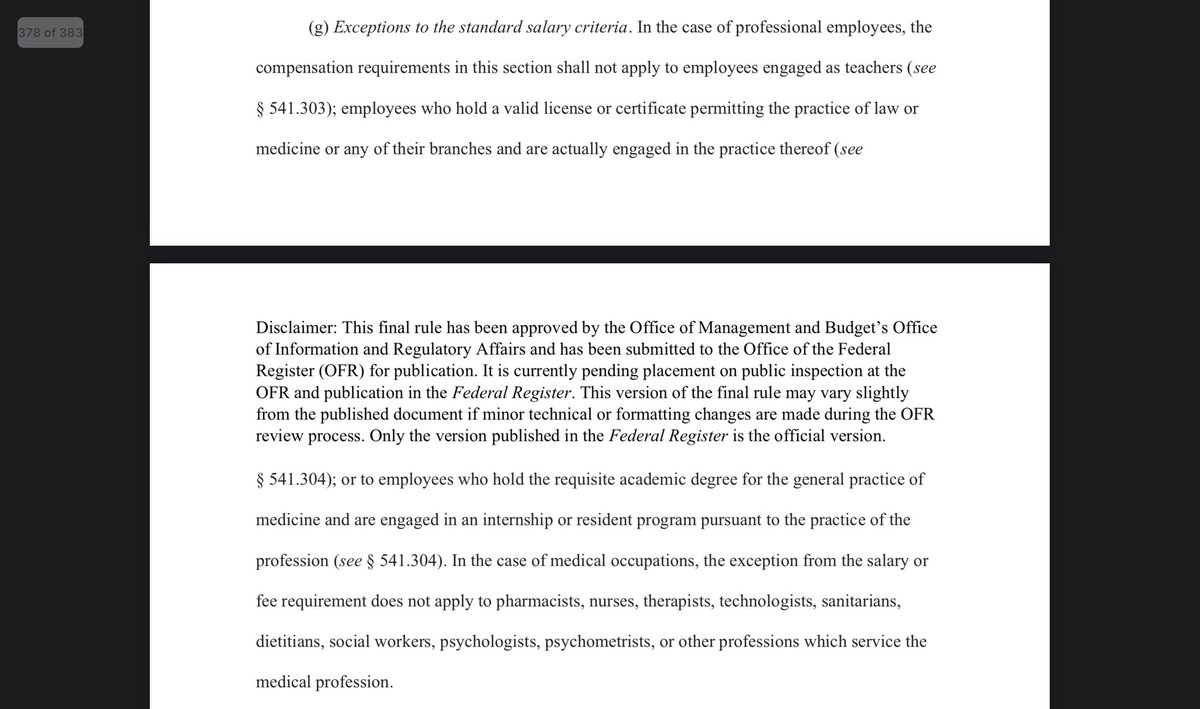 Hate to be the bearer of bad news, but… Yes, medical residents are once again exempted from being paid overtime. See p. 378 of the final rule PDF: