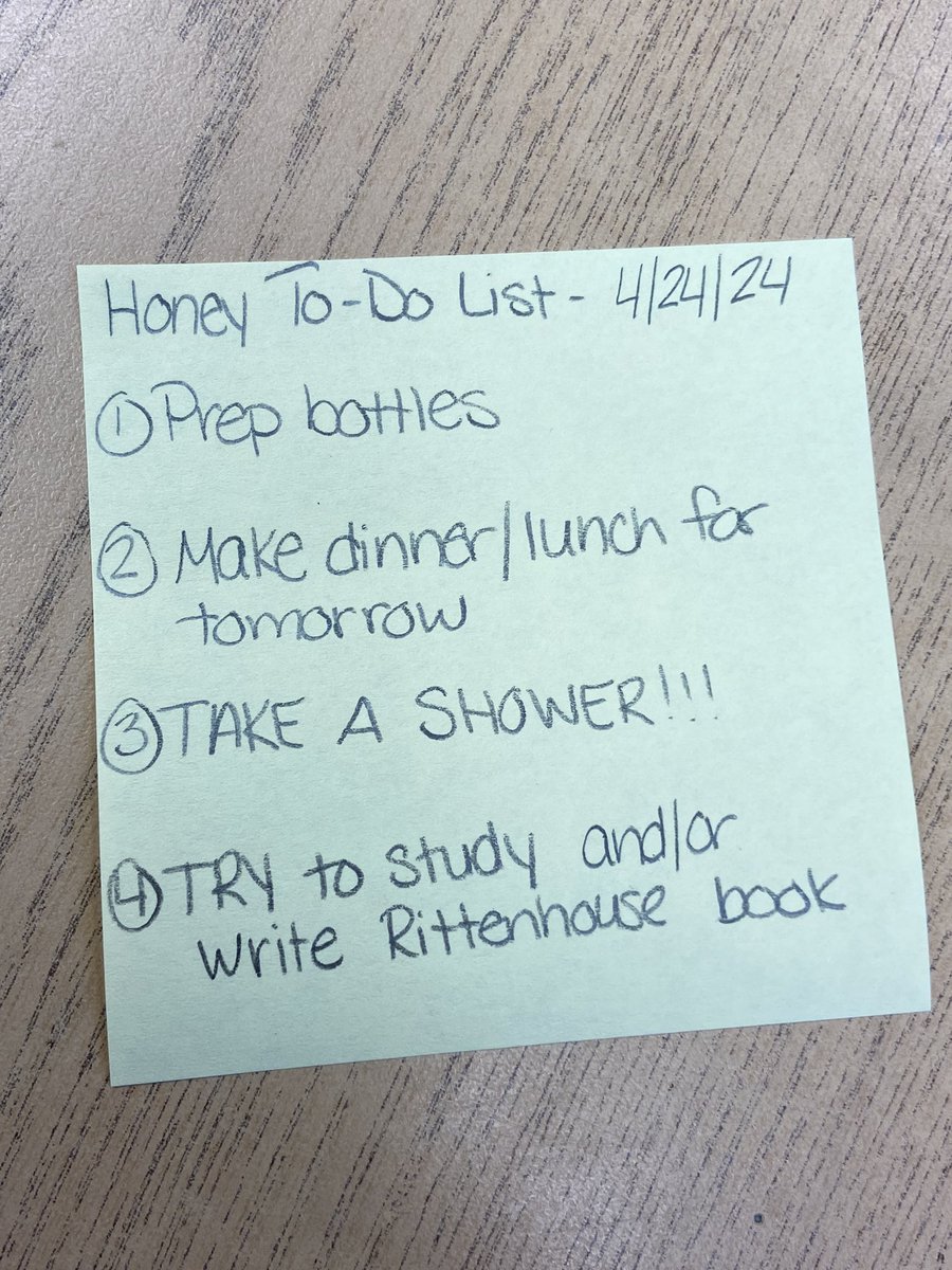 ConservativeGG3's tweet photo. You know you’re a mom when “Take a shower” written on your Honey-To-Do List in big letters!! 🤦🏻♀️😂
#MomLife #Priorities #BabyFirst https://t.co/1MSr94UiSv
