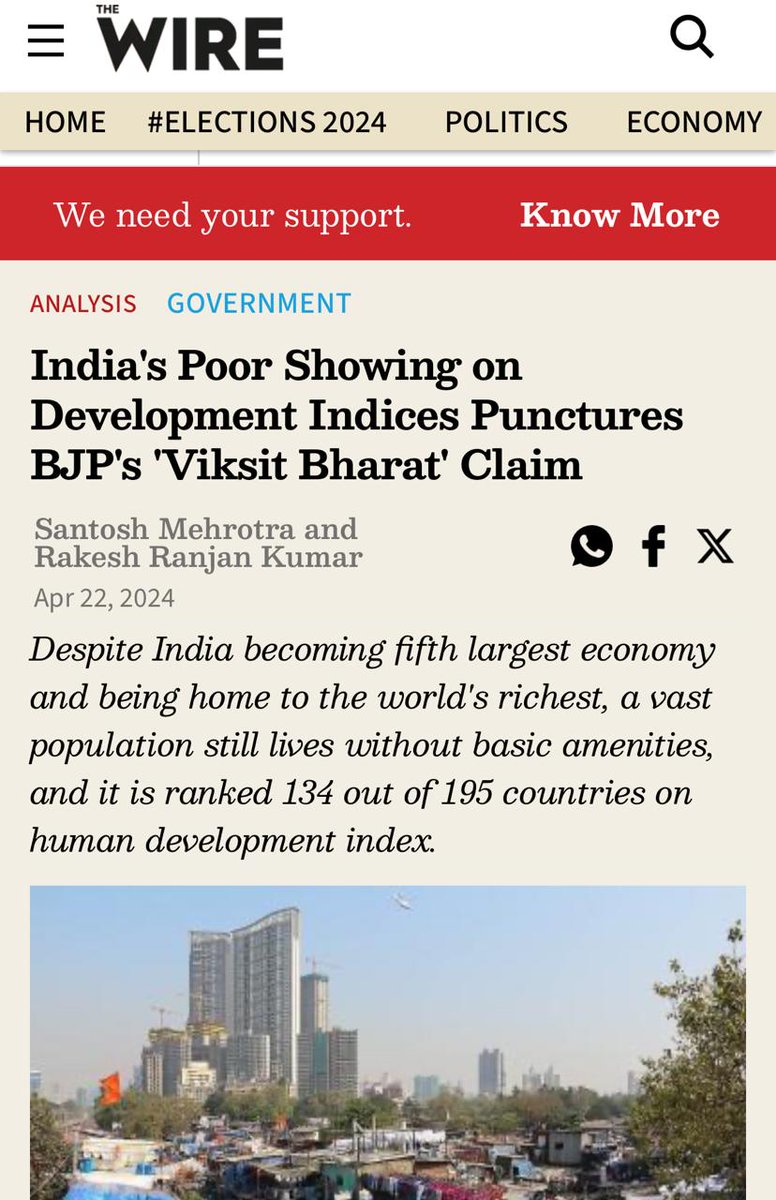 The vacuity of Modi propaganda & spin about India being an economic power house is startling when measured in terms of people’s welfare. On the Human Development Index India ranks at 134 & 149 on per capita GDP ranking out of 193 countries. Modi’s two Indias- Shining India for…