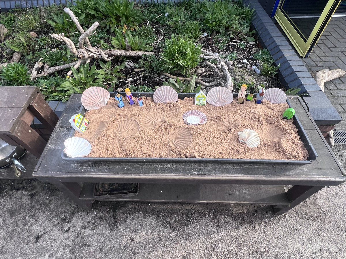 '☀️🌊 Beach Day! Sand between our toes, waves crashing nearby, and giggles filling the air. Our sensory tuff tray brings the beach to life with sand, sea and water. Learning through play has never been more fun! 🏖️ #OutdoorLearning #BeachDay #SensoryPlay @MBDeputyHead @FpPrimary