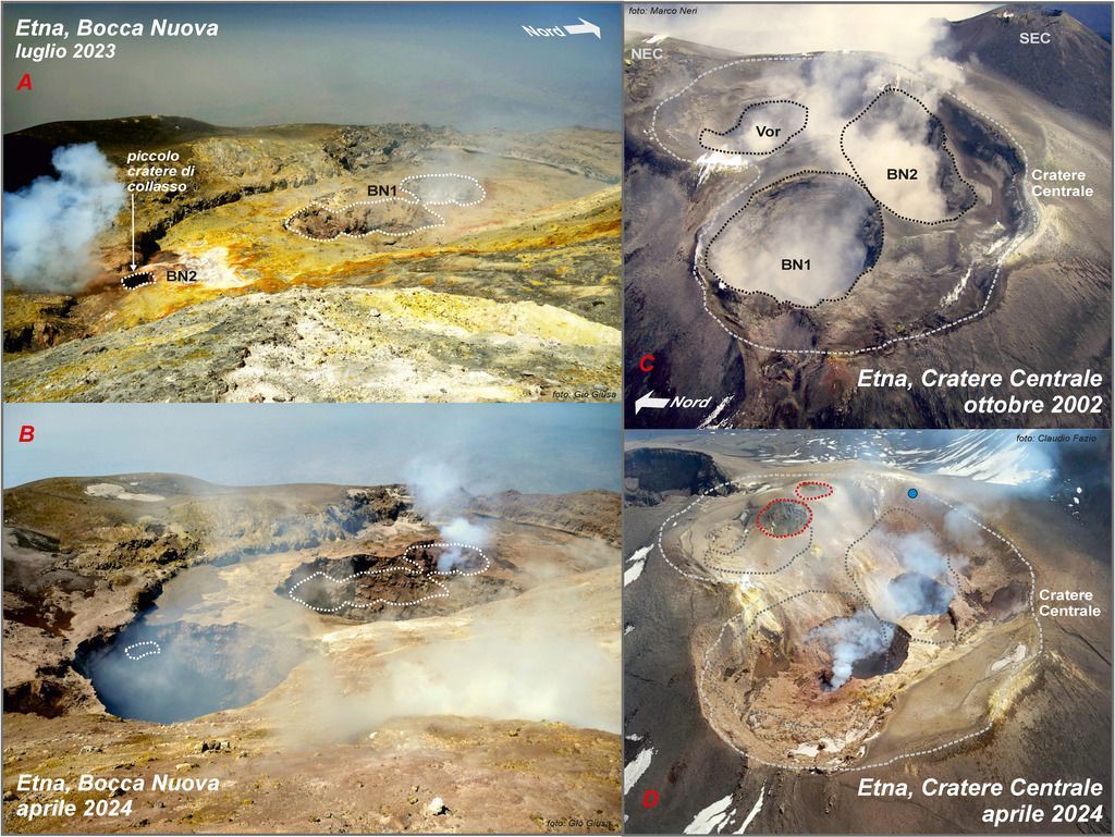 L'#Etna e i suoi crateri trasformisti. Come l'attività esplosiva modifica nel tempo la forma dei crateri sommitali del vulcano più alto d'Europa. Ne parliamo nel blog #INGVvulcani ingvvulcani.com/2024/04/24/cam…
