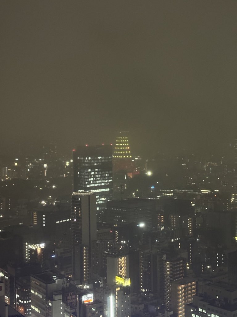 Back in Tokyo in time for a wee quake and a misty old night - where even Tokyo Tower isn’t showing up. #Tokyo 🗼🇯🇵