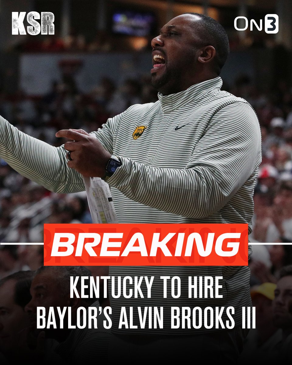 JackPilgrimKSR's tweet photo. BREAKING: Baylor's Alvin Brooks III will be named Associate Head Coach under Mark Pope at Kentucky

Brooks joins Cody Fueger and Jason Hart as recruiting assistants for the Wildcats, forming one of the best staffs in college basketball
https://t.co/hLx6X2uLzS https://t.co/KstQ6kgCOB