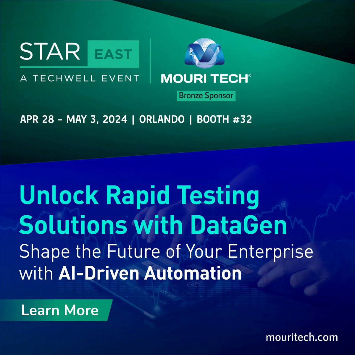 Maximize the potential of your data to enable comprehensive software testing across various platforms.
Discover the potential of MOURI Tech's DataGen accelerators and automation frameworks. bit.ly/event-iqe
#MOURITech #IQE #StarEast24