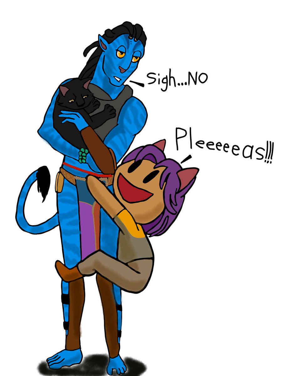 sarahwlsh508's tweet photo. Hello Kitty. #AvatarFrontiersOfPandora #avatarfanart #avatarart #Solek #cat #kitten #blackcat #Prya https://t.co/WrokJJ9rdH
