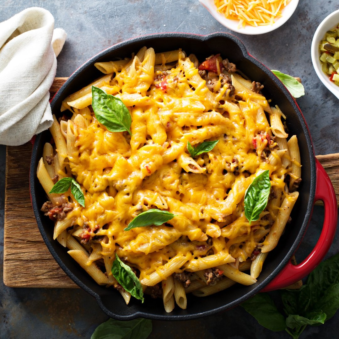 Indulge in the ultimate pasta experience with our range of pasta shapes! 🍝 Our penne pasta, cooked to perfection and smothered in cheesy goodness, is just one example of how our shapes are designed to elevate your pasta dishes. marshallsfoods.com/pasta/
