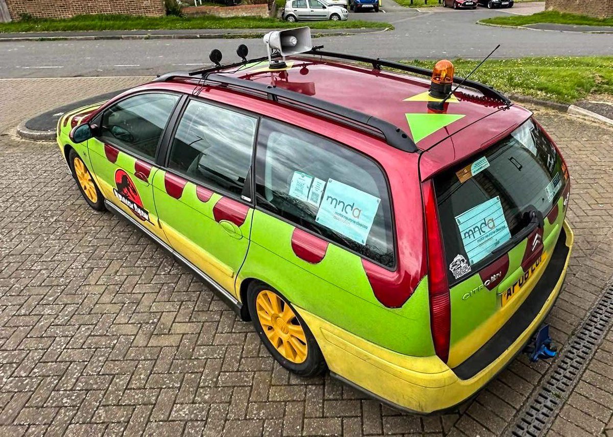 Doing a charity road trip this year? Tell us all about it! This French contraption, heavily modified with flashing lights and sirens, is the work of the Walster family, who are off around Europe to raise funds for the Motor Neurone Disease Association.