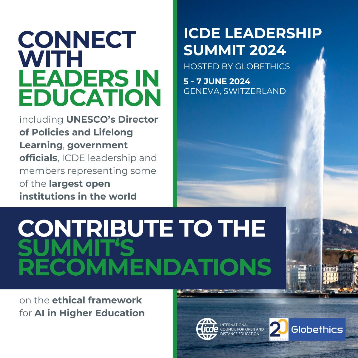 👥Connect with leaders in education and give your input to the #ICDELS24 recommendation on #AIEthics in #HigherEducation in the Partnerships and Joint Initiative Forum🌐

Buy your ticket before 30 April to benefit from 15% early bird discount🔗globethics.net/events/icde-le…