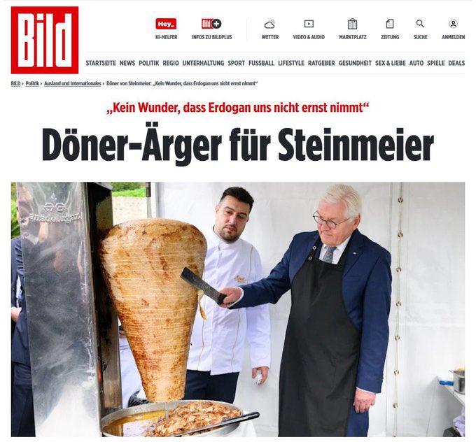Alman Gazetesi Bild, Almanya Cumhurbaşkanı Steinmeier’in döner kesmesini böyle duyurmuş: 'Erdoğan'ın bizi ciddiye almamasına şaşmamalı'