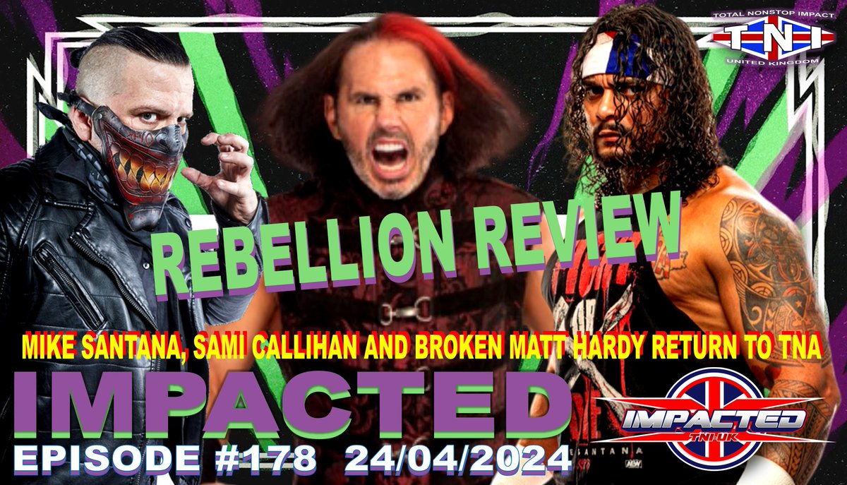 #TotalNonstopIMPACT #TNIUK #IMPACTED #REBELLION Review.
From surprise returns, celebrity appearances & another event stacked w/ banger after banger matches. We Review #TNARebellion 6pm UK 12pm/1pm Central/Eastern US

Live via YouTube & Twitch @WeTalkImpact
youtube.com/live/f8C8vl7yL…