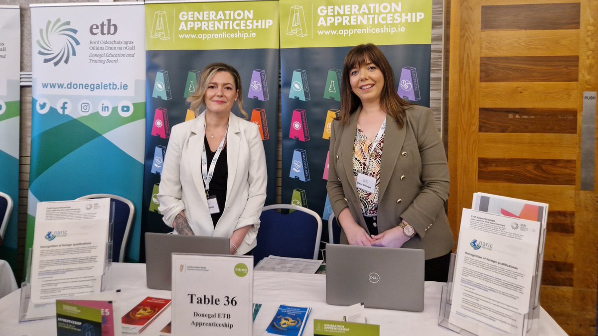 Our Apprenticeship team members Laura and Claire are having an extremely busy day at the 2024 Cross Border North West Jobs Expo in the @RadissonBluLK talking all things apprenticeship - call to their stand to find out more. #GenerationApprenticeship