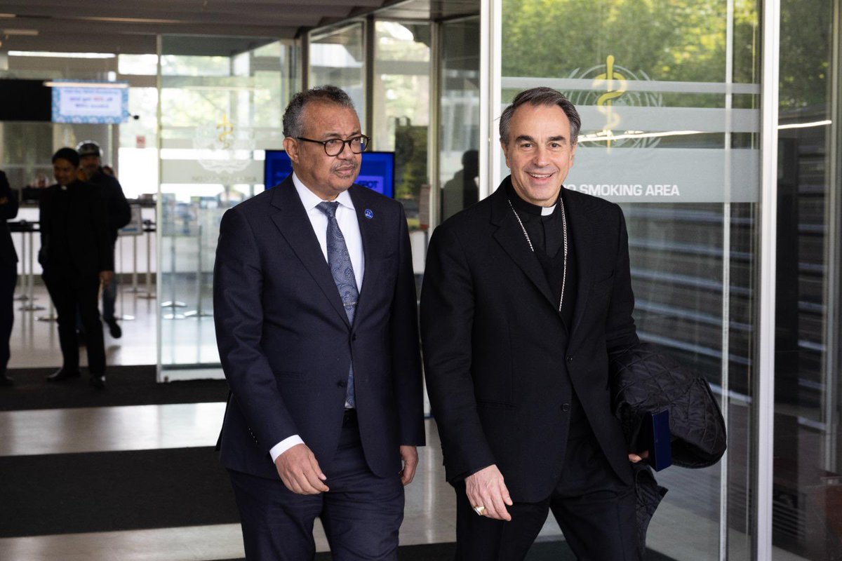 Honoured to welcome Archbishop Ettore Balestrero to @WHO this morning. We discussed the ongoing Member State #PandemicAccord negotiations, and WHO's efforts to ensure sustainable financing and continue our transformation initiative. Grateful for their commitment to #HealthForAll.