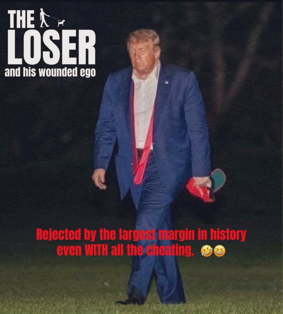 @g9jpvp8fzk @rosevera @TrumpDailyPosts Magatards and facts. 🤭🤭
Let’s refresh your memory to November 3, 2020..  
This is @realDonaldTrump on election night, after he lost the election by the biggest margin in US history. 
History will repeat its self come November 2024!! 
#LoserTrump 
#MagaMorons #BlueTsunami2024