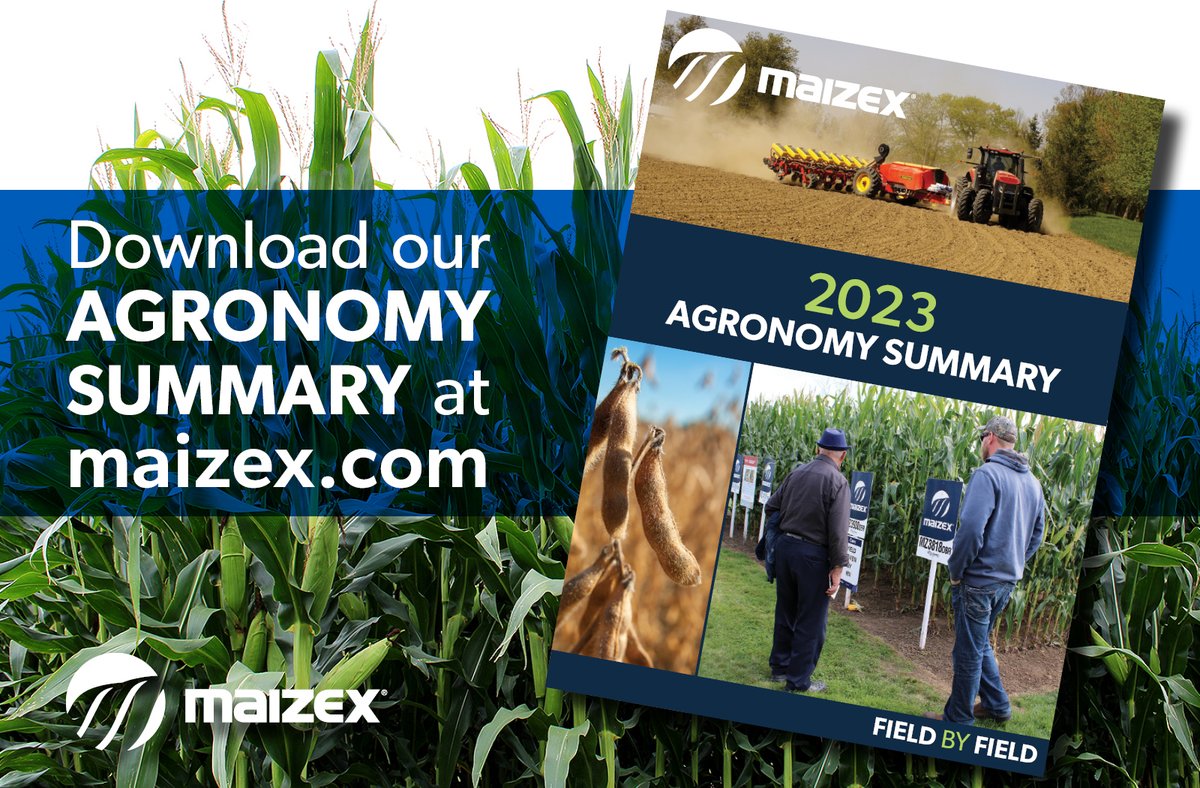 The Maizex agronomy team's 2023 Agronomy Summary is now available online at bit.ly/491Bi9p.  #fieldbyfield #Plant24