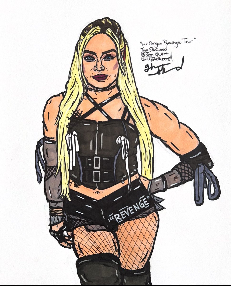 “Liv Morgan Revenge Tour.” Some new art for you guys, I drew @YaOnlyLivvOnce!! We experienced a hiccup in the LMRT when she was robbed of the World Title on Monday but she’s gonna get what’s hers 🥲#livmorgan #fanart #wrestlingart #LMRT