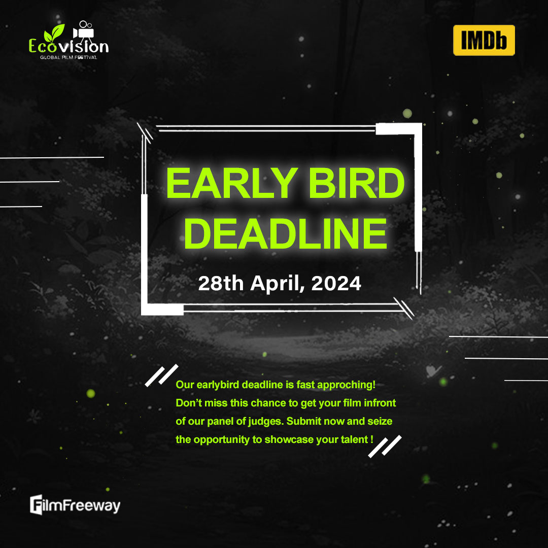 Ecovision_ff's tweet photo. 🚨 Time's running out! Our earlybird deadline for submissions is fast approaching! Don't miss this chance to get your film in front of our panel of judges. Submit now and seize the opportunity! 🎬✨ #EarlybirdDeadline #FilmFestival #SubmitNow #IndieFilmmakers 🎥🌟 https://t.co/ylh3ZBWHN3