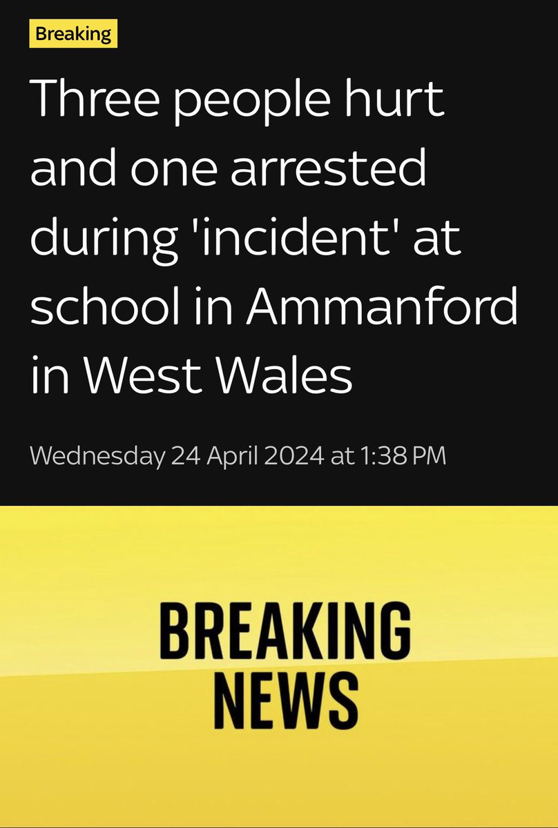 👀‼️Multiple air ambulances are in attendance at a school in Ammanford, Wales.