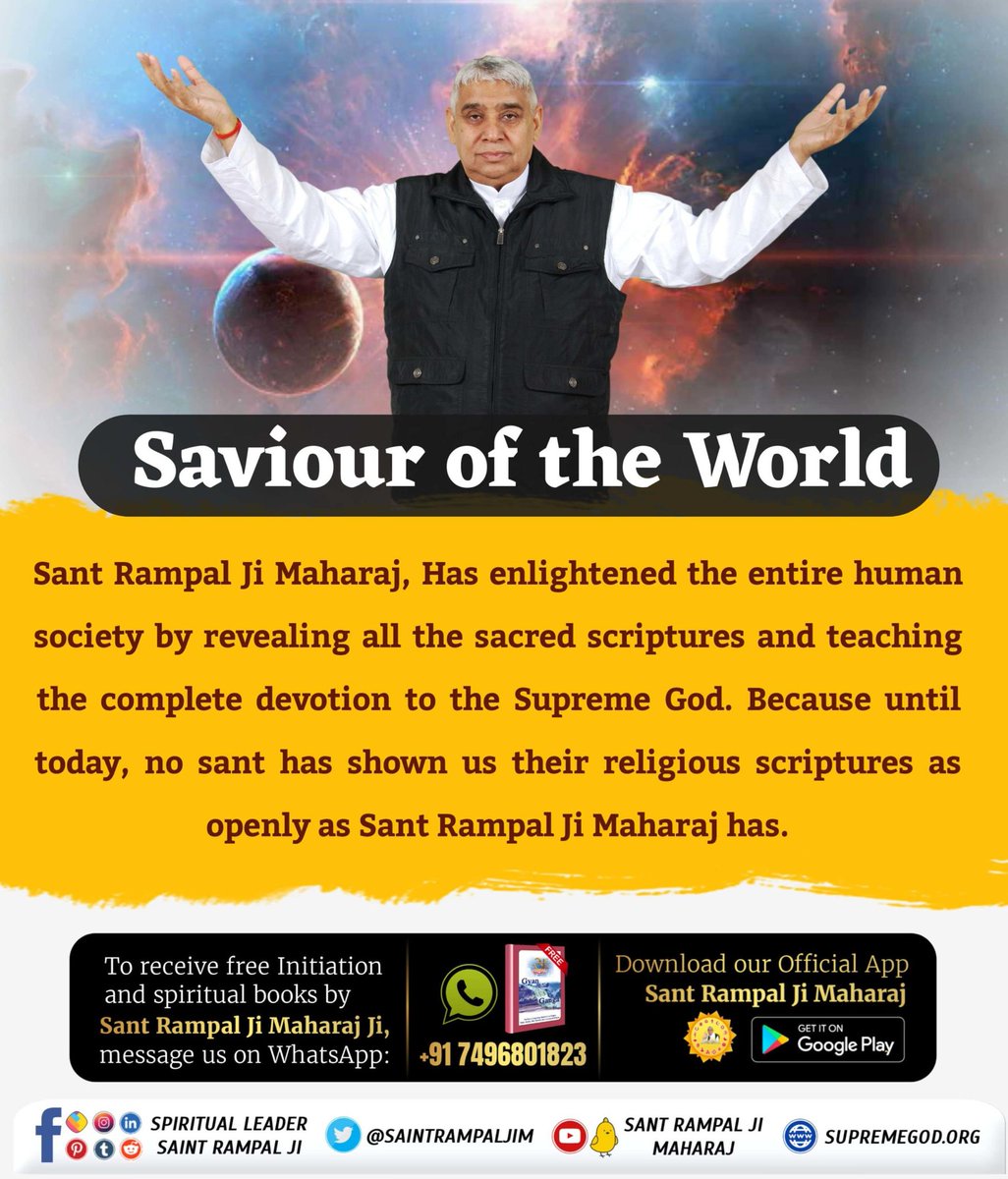 #जगत_उद्धारक_संत_रामपालजी Saviour Of The Sant Rampal Ji Maharaj is a True Social Reformer. He has taken many big steps for the welfare of society along with providing True Devotional Sadhana.