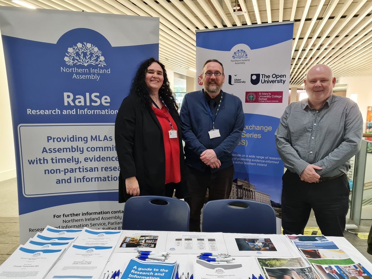 Great day at Ulster University's Social Science @Society_UU showcase on 23 April, where RaISe staff engaged with lots of interested undergraduates and lecturers sharing their insights & experience of working in the NI Assembly's Research and Information Service - RaISe.