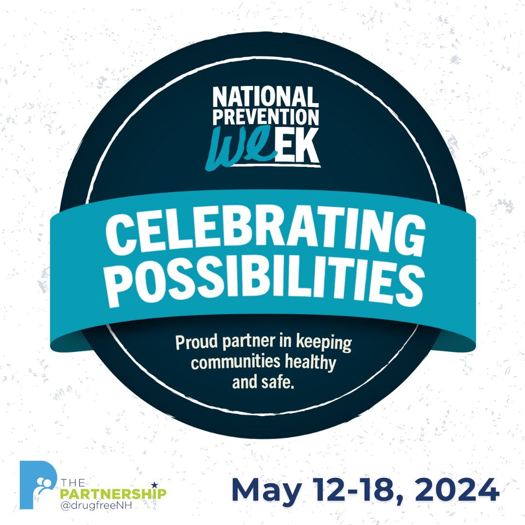 #NationalPreventionWeek is coming up soon - happening May 12th through 18th. Substance use prevention begins with each of us! Learn how you can get involved in your community: drugfreenh.org/event/national… #ThePartnershipNH #NPW #NationalPreventionWeek24 #NPW24