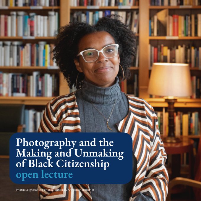 Join spring fellow & @UCBerkeley African American Studies prof. Leigh Raiford @professoroddjob for a talk at @HumboldtUni on how photographs influence ideas of Black citizenship in the US. Co-hosted by @usbotschaft. Tuesday, April 30. 6:15 pm. Details: buff.ly/3Jv3IxM