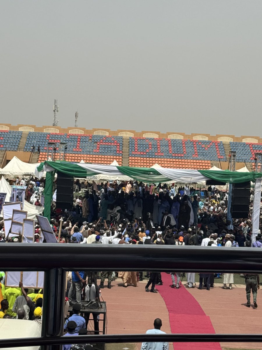 Live at Gombe Stadium Pantami for the APC Gombe State's Local Government Grand Campaign Finale Rally and Presentation of Flags for 2024 Local Government Elections as well as Reception of Decampees from NNPP and PDP led by Prof Rufai Alkali. It is a thrilling atmosphere!!!