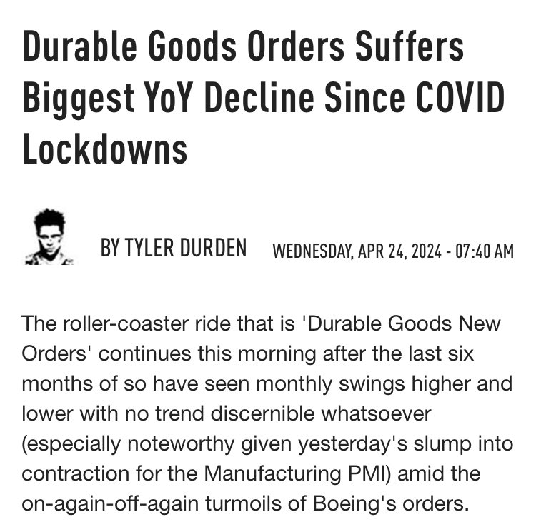 First Nucor and Cliffs, then the PMIs, now durable goods?

What is happening?