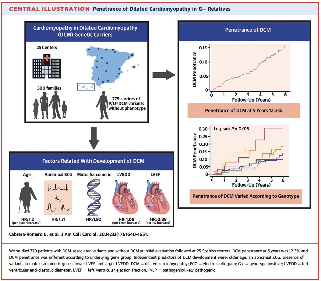 Penetrance of Dilated Cardiomyopathy in Genotype-Positive Relatives @JACCJournals jacc.org/doi/10.1016/j.….