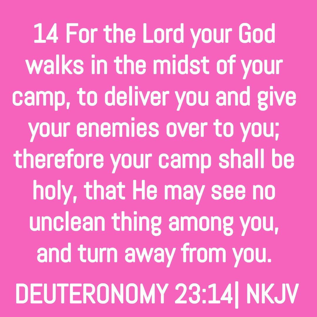 Emmanuel_C22's tweet photo. God desires that His people be different in order for His righteousness and salvation to be displayed. In order to be holy, we must cleanse ourselves through repentance and abide in God. Everything that can condemn or contaminate you from God must be avoided.

Deuteronomy 23:14 https://t.co/e3kJlsC5TV
