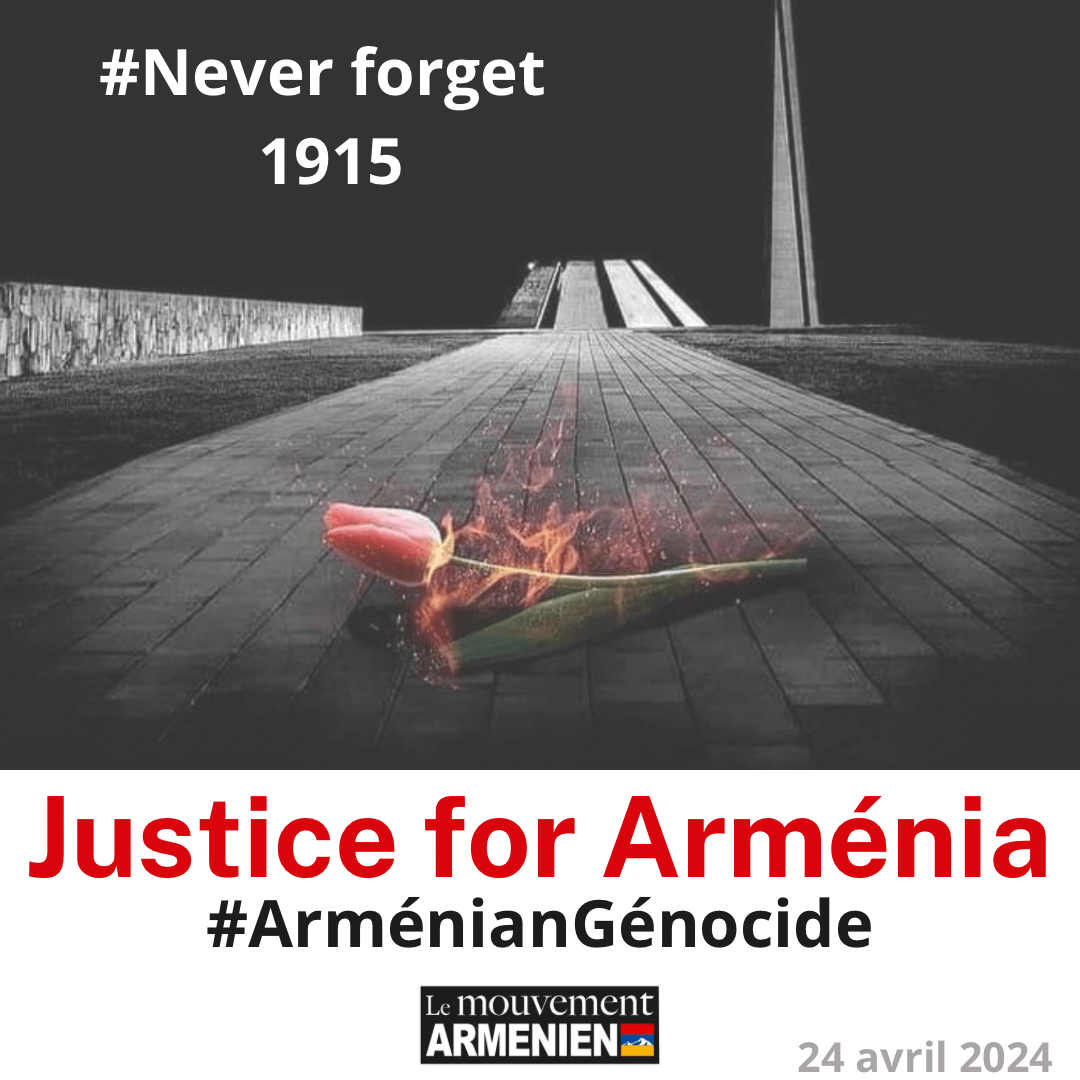 Le message du Mouvement Arménien a l’occasion du 24 avril 2024.: Aujourd’hui, nous commémorons le 109ème anniversaire du génocide des Arméniens, un moment sombre de l’histoire qui ne doit jamais être oublié. Malheureusement, même après tant… dlvr.it/T5xn9s #armenie