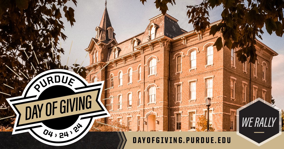 Good morning, #Boilermakers! Join us as we show the world what's possible when we rally together today on #PurdueDayofGiving. You can support Purdue Food Science by giving at bit.ly/3Uu0EbC, and be sure to follow @PurdueforLife to keep up with the hourly challenges.