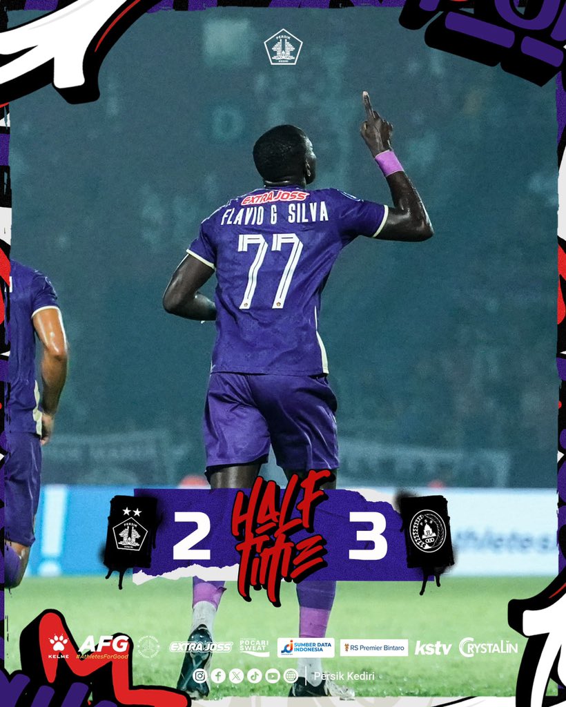 Paruh waktu, ayo bangkit di babak kedua ! 🔥💜 Half Time Persik Kediri 2-3 PSS Sleman ⚽️⚽️ (P) Flavio G. Silva #Djajati