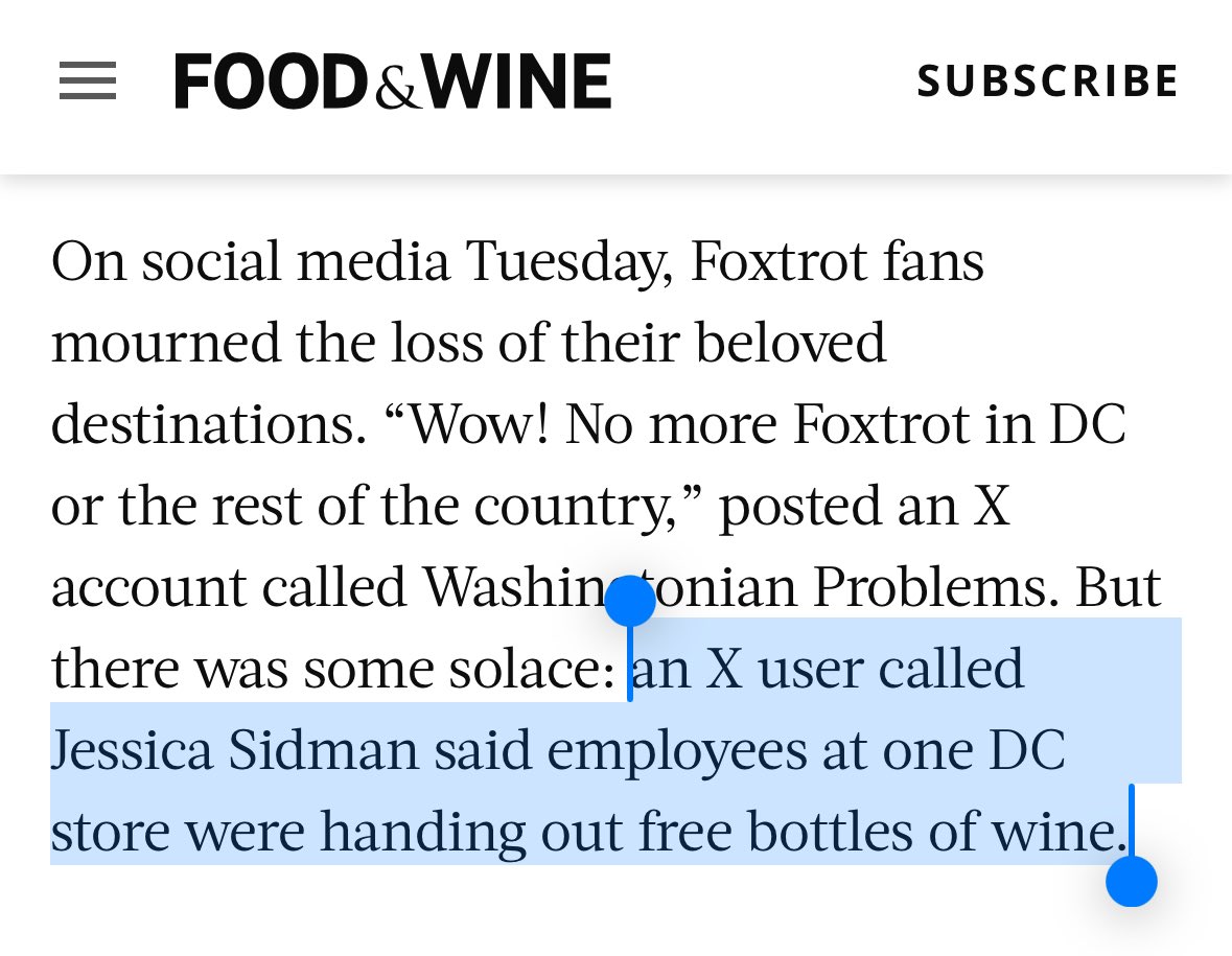 More than a decade as a food editor diminished to “an X user,” thanks @foodandwine