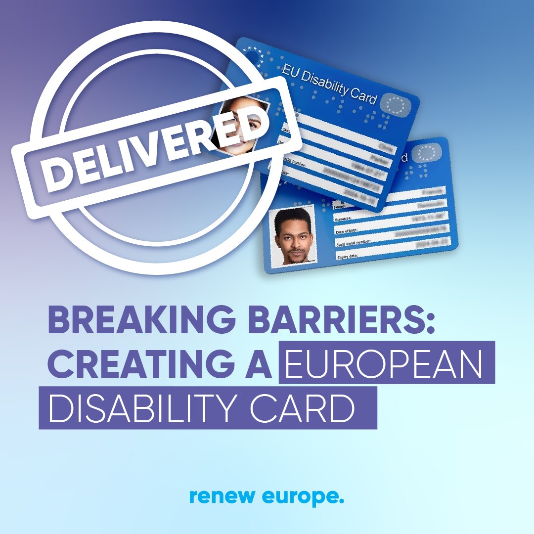 ✅Green light for the European Disability Card and the upgraded European Parking Card for people with disabilities! It's major improvement for people with disabilities, supporting their freedom of movement and personal autonomy across the European Union.