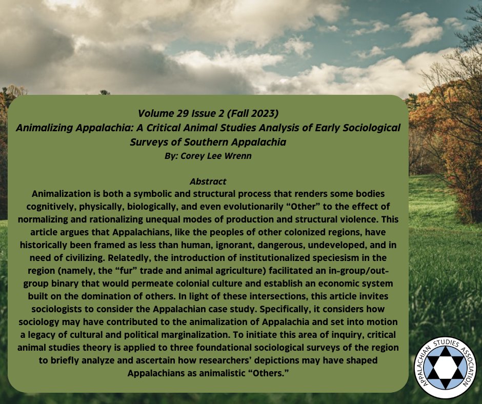 AppalachStudies's tweet photo. Join at:
https://t.co/VDvGGba7Pl
#jas #journalofappalachianstudies #appalachianstudies #appalachia #appalachian #appstudies #asa #Asainaction https://t.co/egzzW29Y4U