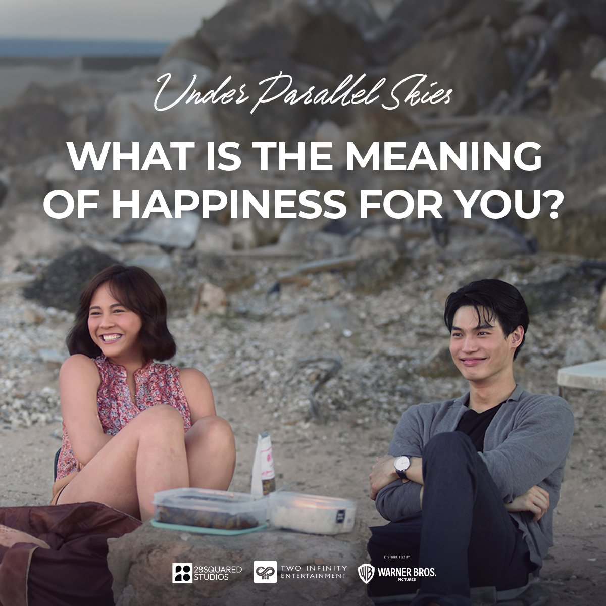 One of the main themes of 'Under Parallel Skies' is pursuing fai lok or happiness. So we would like to ask, what is the meaning of happiness for you?

Comment your answers. We'd love to read them! Catch Win Metawin and Janella Salvador in #UnderParallelSkies showing now in