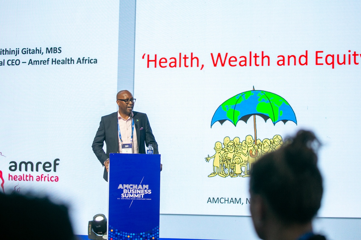 AmChamKE's tweet photo. Dr. Gitahi Githinji, Group CEO of Amref Health Africa, delves into global health partnerships and collaborative efforts shaping healthcare outcomes in East Africa. 

#HealthcareInnovation #AmChamSummit @Amref_Worldwide @daktari1 https://t.co/YraDujUQgU