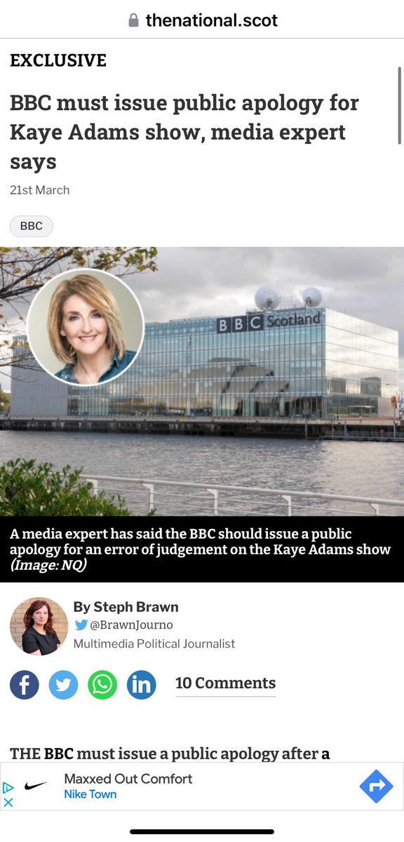 BBC are issuing almost daily apologies for their staff openly, knowingly, falsely reporting news on Scotland. Latest is again Mz Adam’s, who is too busy fighting HMRC over a tax evasion scheme she claims was legal at the time. Lovely people;