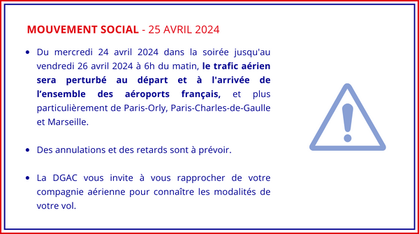 #Perturbations | Mouvement social du jeudi 25 avril 2024.
