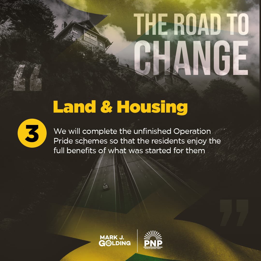 MarkJGolding's tweet photo. The PNP understands affordable housing our track record proves this. From NHT ,to government funded housing like Operation Pride and so many others. We make people the priority and will continue to do so. #TimeComeForChange https://t.co/7DYtHUoqOd