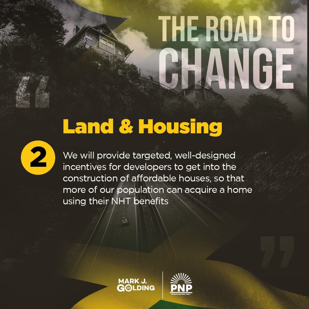 MarkJGolding's tweet photo. The PNP understands affordable housing our track record proves this. From NHT ,to government funded housing like Operation Pride and so many others. We make people the priority and will continue to do so. #TimeComeForChange https://t.co/7DYtHUoqOd