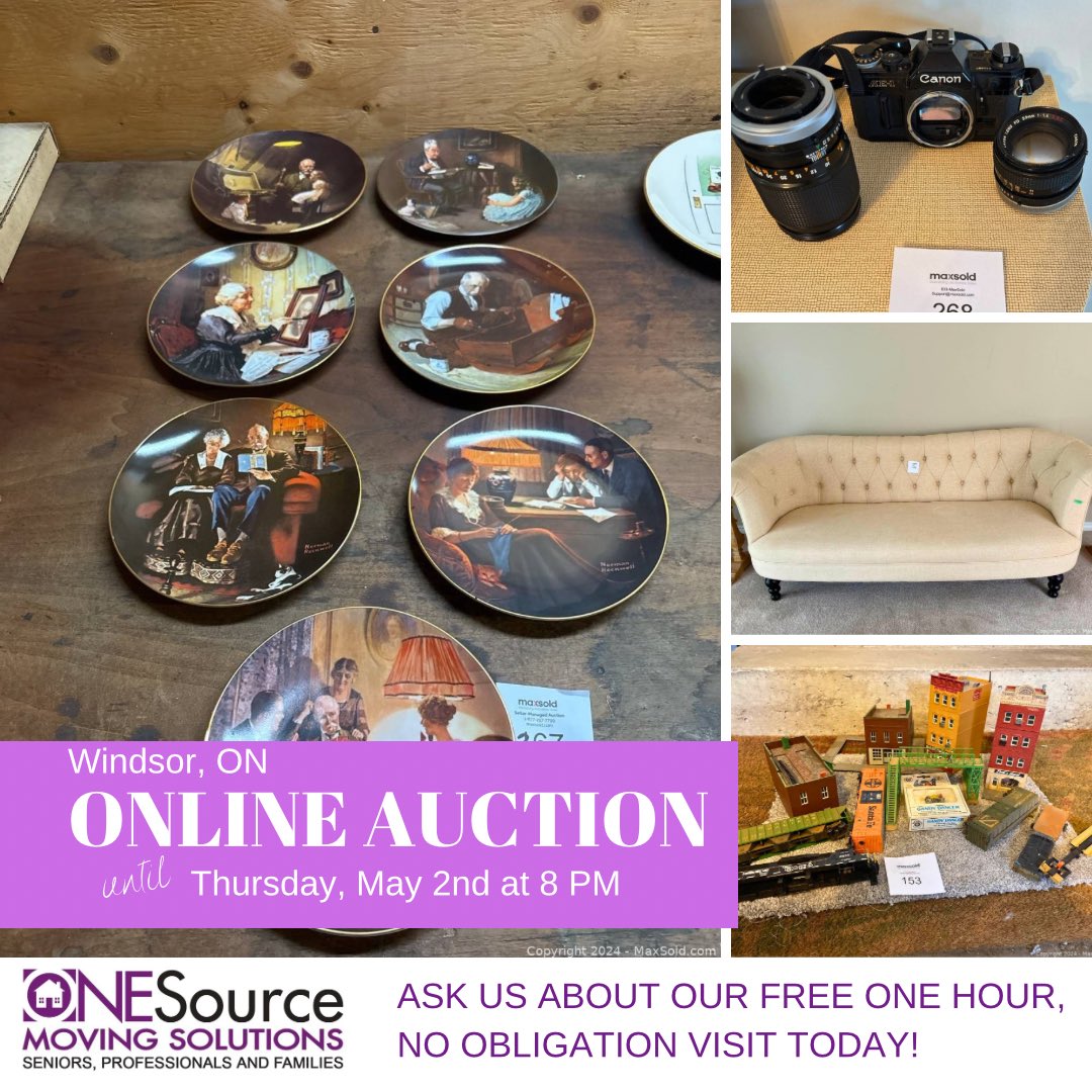 ATTENTION 🚨VINTAGE COLLECTORS - Another @MaxSoldAuctions is now LIVE until May 2nd in #WIndsorEssex

✨You can find #Vintage Electronics, #CoinCollection ,Trains, Silverware, Household Furniture + so much more!

💻 BID NOW: bit.ly/ONESource-May2

#RealEstate #YQG #auction