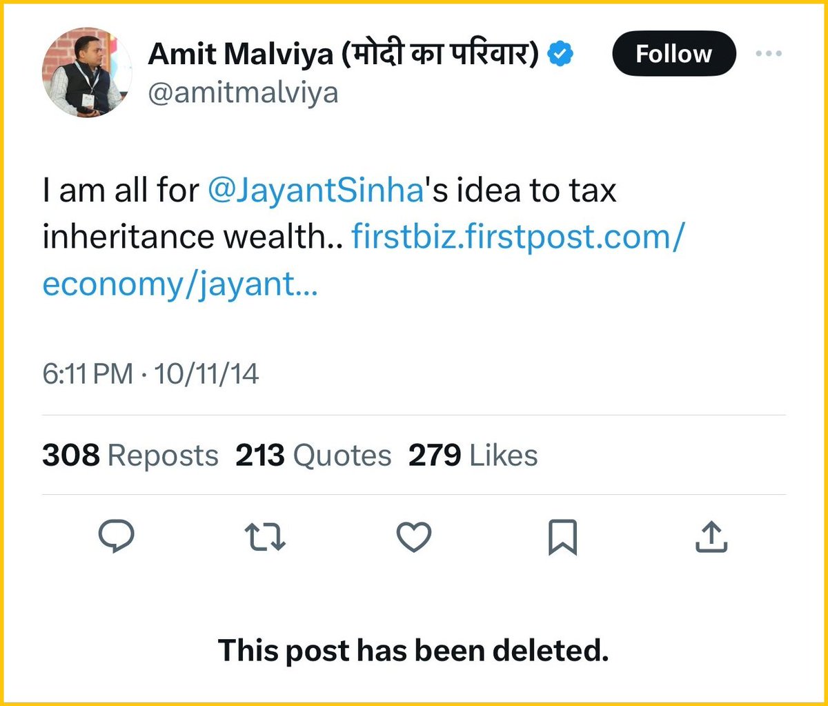 Pornviya deleted his old tweet in support of inheritance tax 🤣🤣