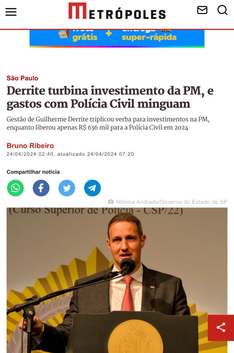 É vergonhoso! Enquanto a Polícia Militar recebe milhões em investimentos, a Polícia Civil mal tem papel nas delegacias, viaturas paradas por falta de verba para manutenção e outros problemas graves. Isso não é justiça, é negligência. Chega de prioridades distorcidas! Fiquei 20