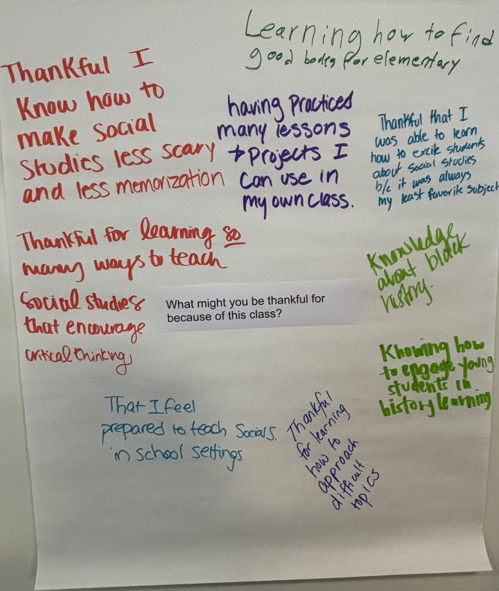 missrumphius's tweet photo. On the last day of class, students leave comments on post-it sheets around the room. These two sets of responses remind me why we do the work we do.

We're already proud of these soon-to-be teachers.
@Lynnebland @vasocialstudies https://t.co/YU1h5kq2gn