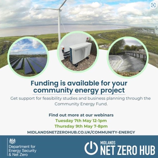 Are you part of a community-based organisation needing some help to develop feasibility studies for renewable energy? Join the Midlands Net Zero Hub at our Community Energy Fund webinar to learn how to turn your green energy dreams into reality. tickettailor.com/events/midland…